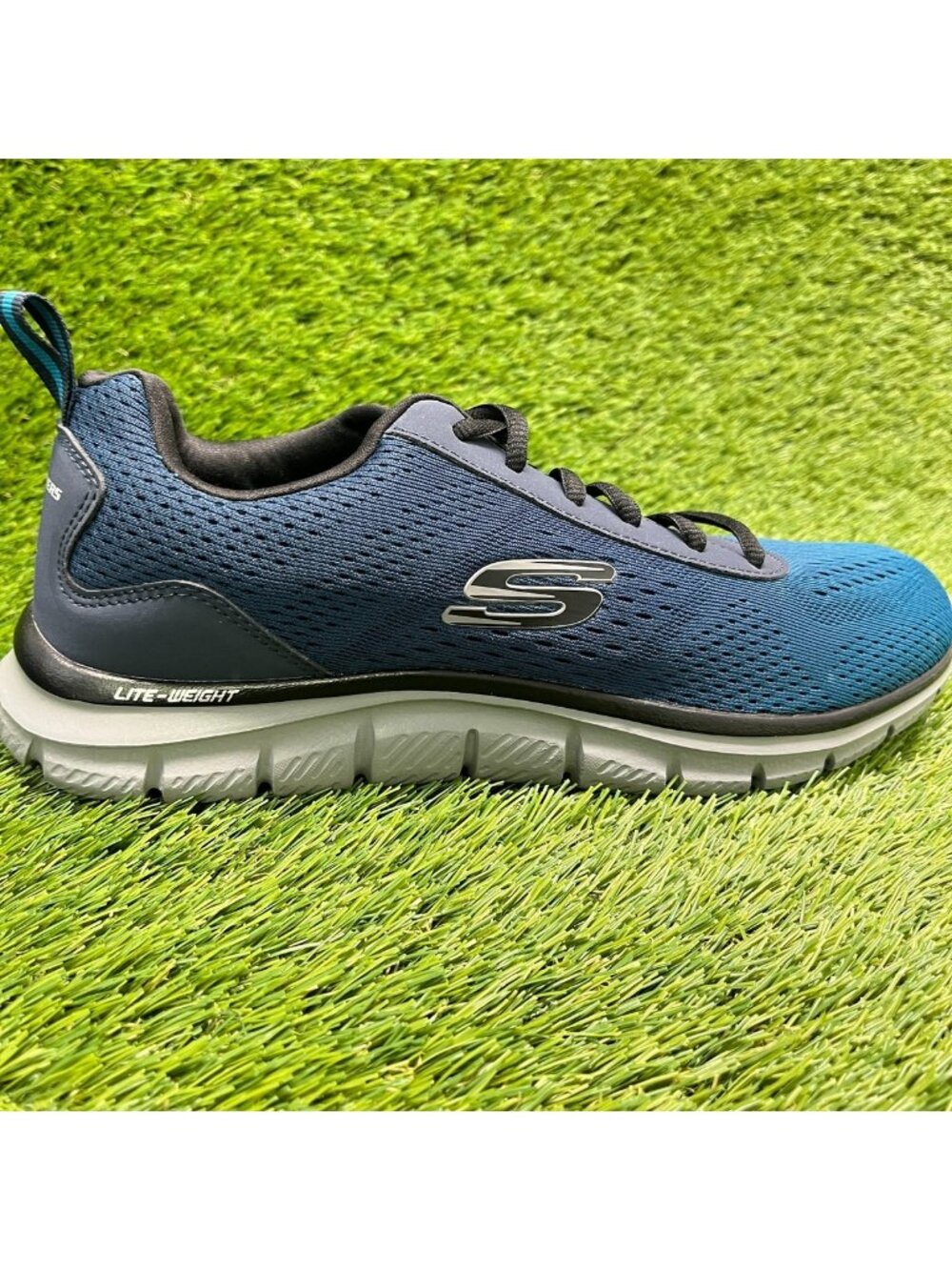 Skechers Track Ripkent Mens Size 9 Blue Black Athletic Running Shoes Sneakers